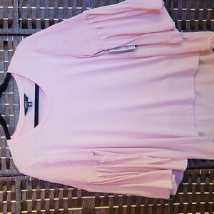 IMNYC Isaac Mizrahi Light Pink Bell Sleeve Blouse